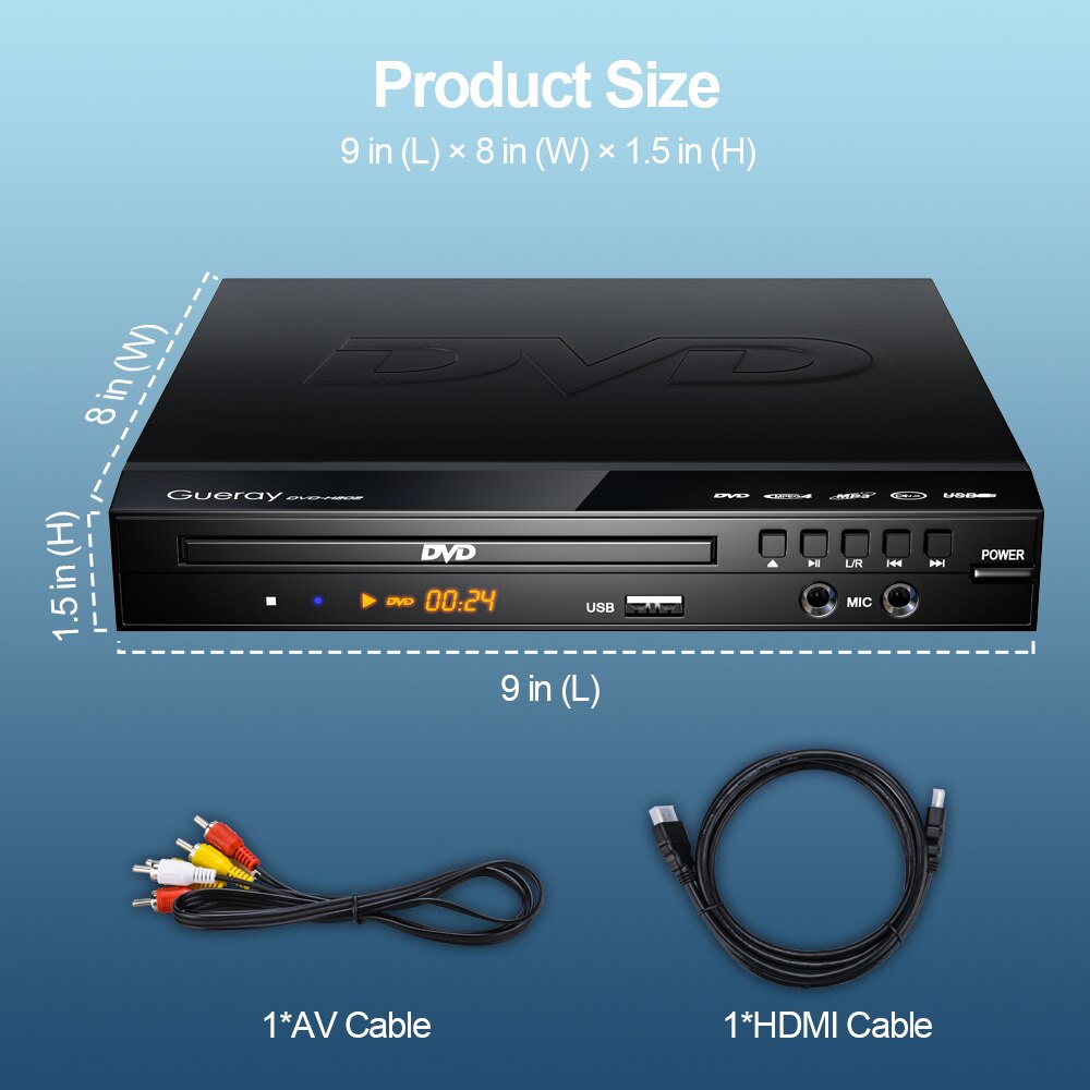 Lecteur DVD numérique/VCD pour la maison, Compact, avec écran LED, télécommande, Audio, HD 1080P, connexion TV