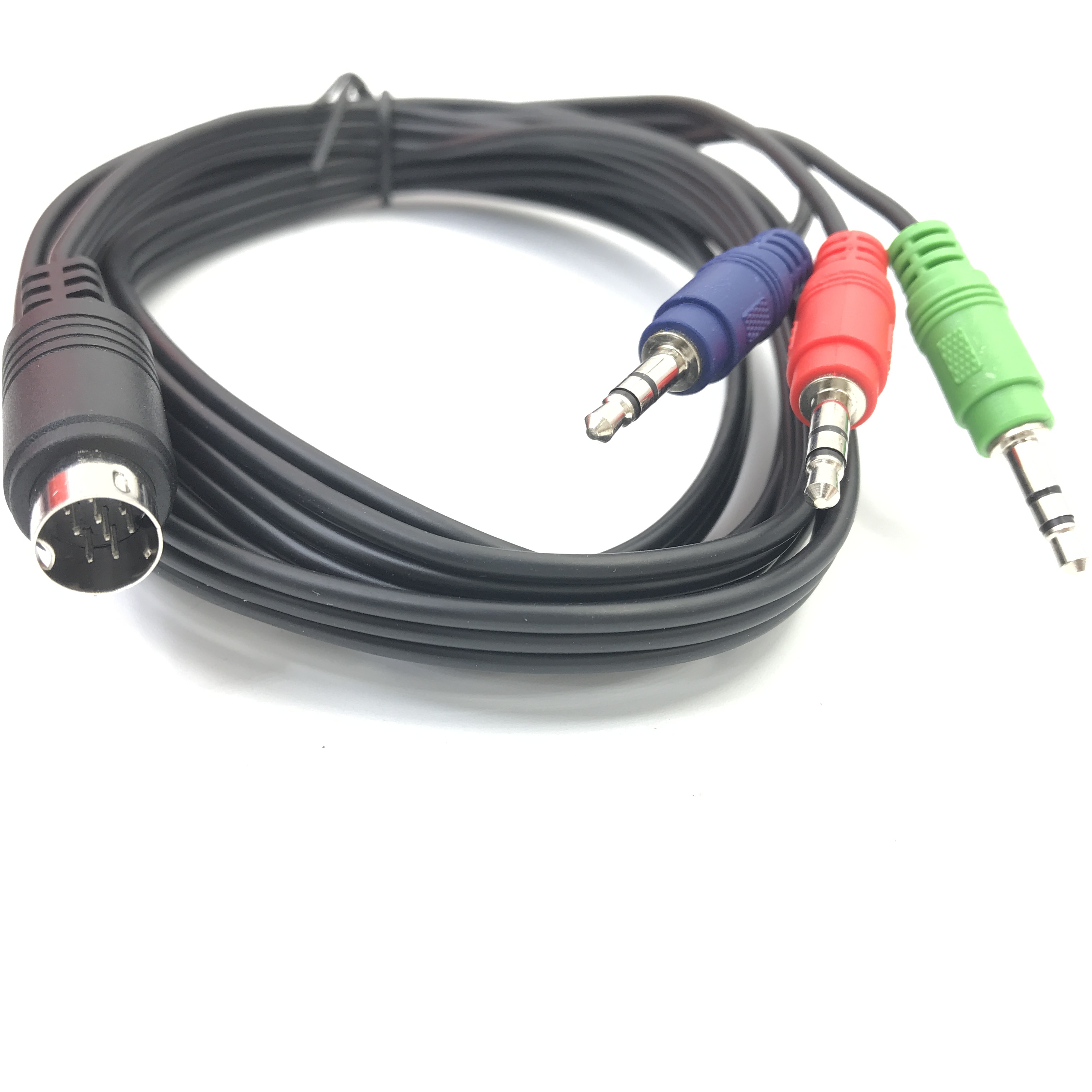 mini DIN 9-pin Male to 3*3.5mm Audio DIN Cable for audio receivers，monitoring equipment, and more 6 ft