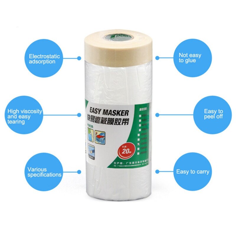 Pre-Taped Masking Film Painting Protection Covering Film Masking Tape Protective Film