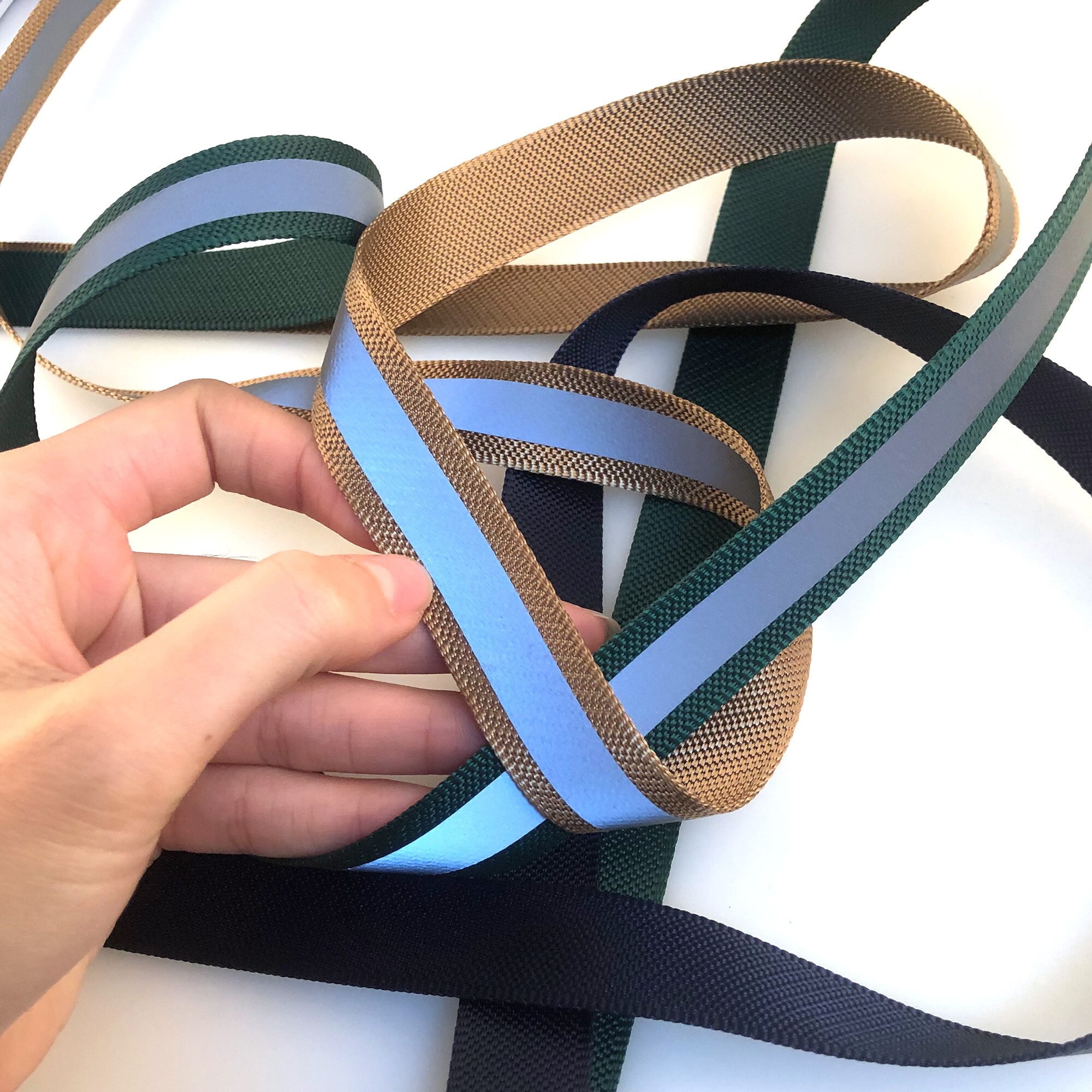 3/4&quot;Reflective Webbing Tape Twill Haberdashery Reflective Tape Grosgrain Ribbon Sew On reflective ribbon Reflector tape 19mm