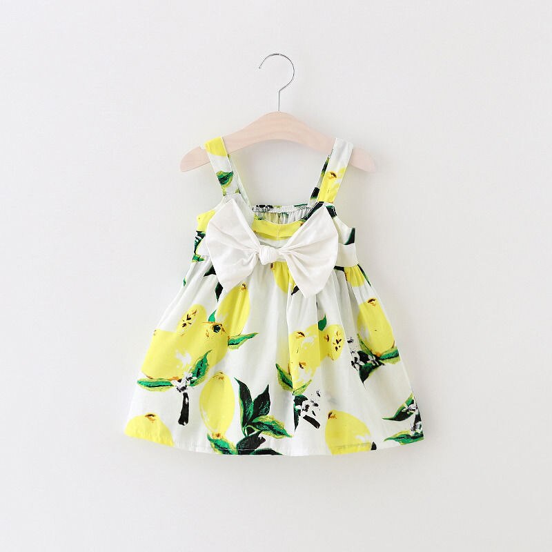 Baby Dress Infant girl dresses Lemon Print Baby Girls Clothes Slip Dress Princess Birthday Dress for Baby Girl