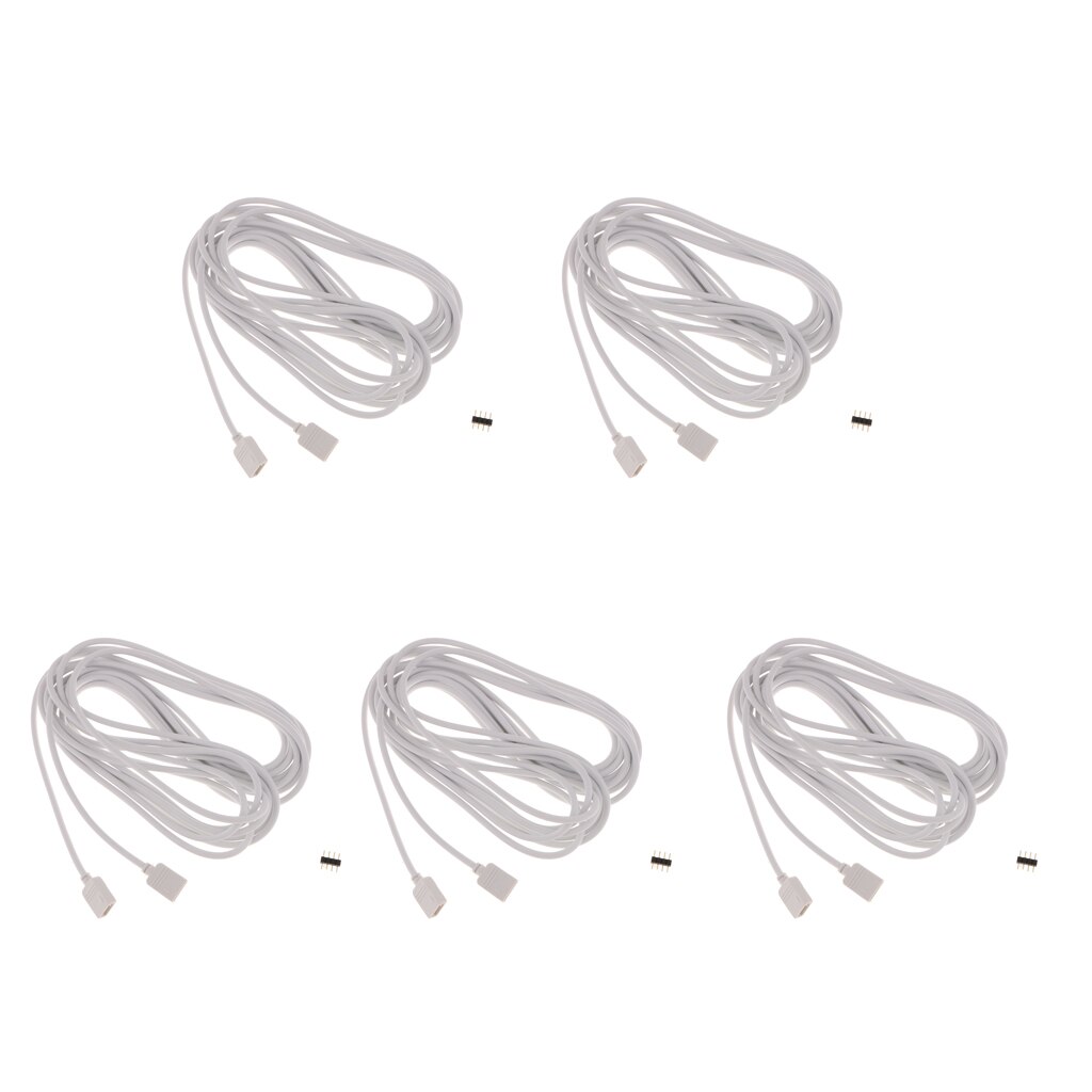 5Pieces 4-pin LED Strip Extension Cable Connector Wire for 5050 3528 Strip Light