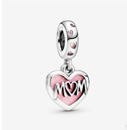Novo 100% 925 prata esterlina sem fim amor pingente zircão encantos contas apto pan pulseira mulher diy jóias presentes: CORAL