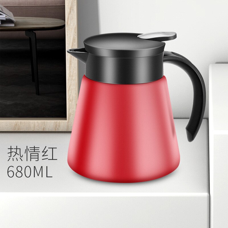 680/880Ml Waterkoker Koffie Pot Geïsoleerde Fles Water Drukken Soort Roestvrij Staal Thermische Isolatie Thermoskan Waterkokers Jug: Red 680