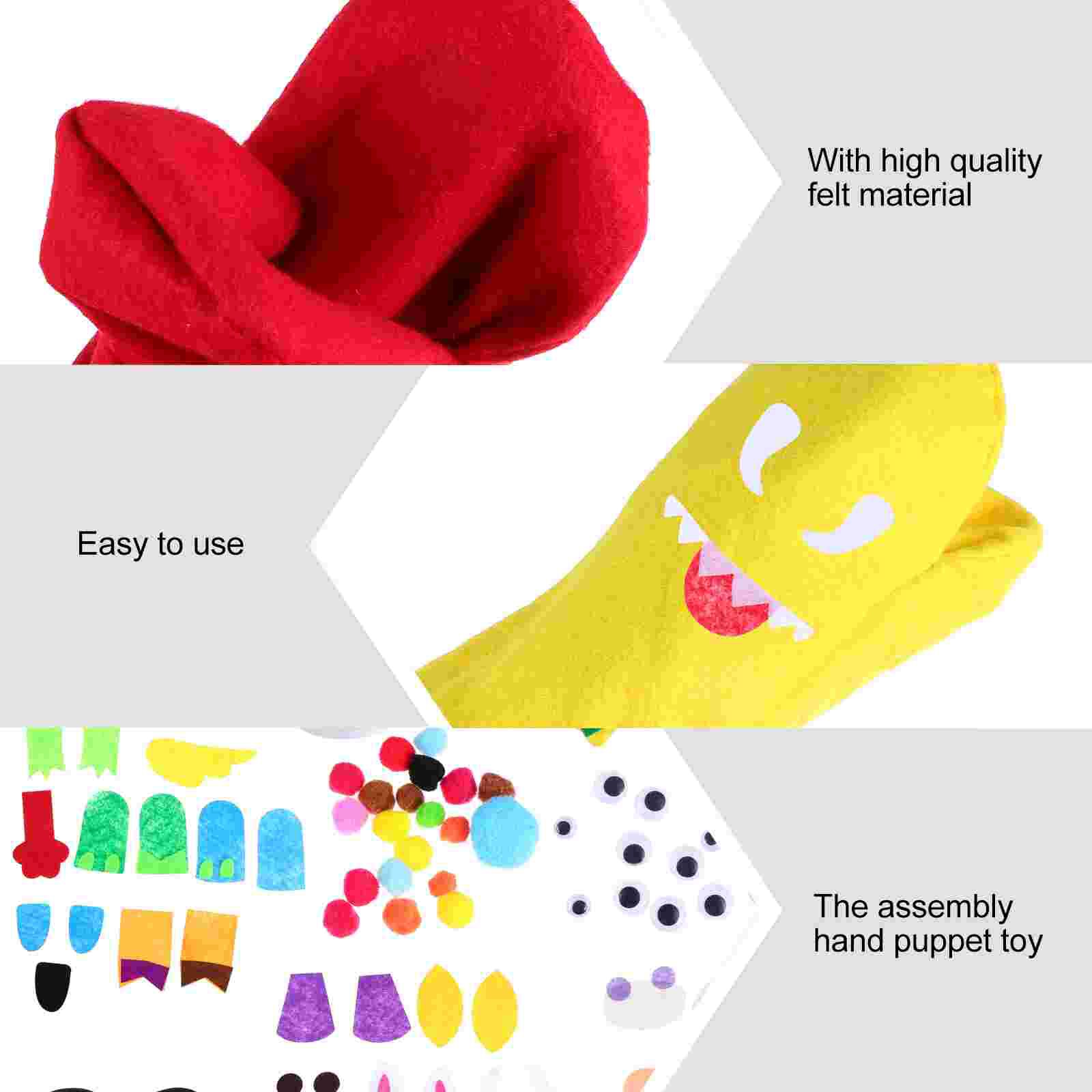 1 Set Kids Felt Craft Set Hand Puppet Making Kit DIY Art Craft Supplies