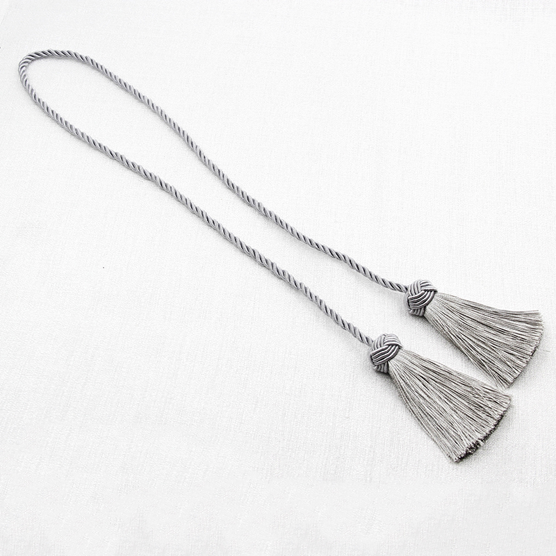 Porte-rideau à franges, 1 pièce, accessoires de salle, corde à boucle, tissage à la main, frange, Bandage, décoration de la maison: Silver