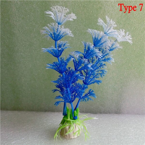 1 stk plastik akvarieplanter plantas kunstige vidunder fisk plante tilbehør akvarie ornament indretning: Type 37