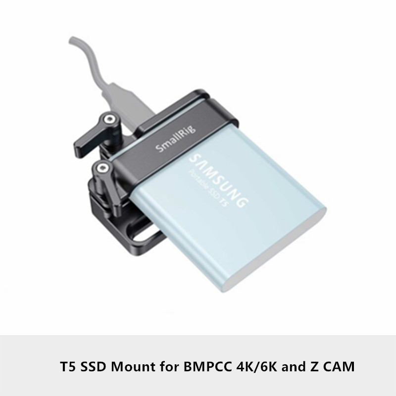 SmallRig Mount for Samsung T5 SSD Card Holder Mount Compatible With SmallRig Cage for BMPCC 4K 6K 2203- 2245B: For 4K 6K