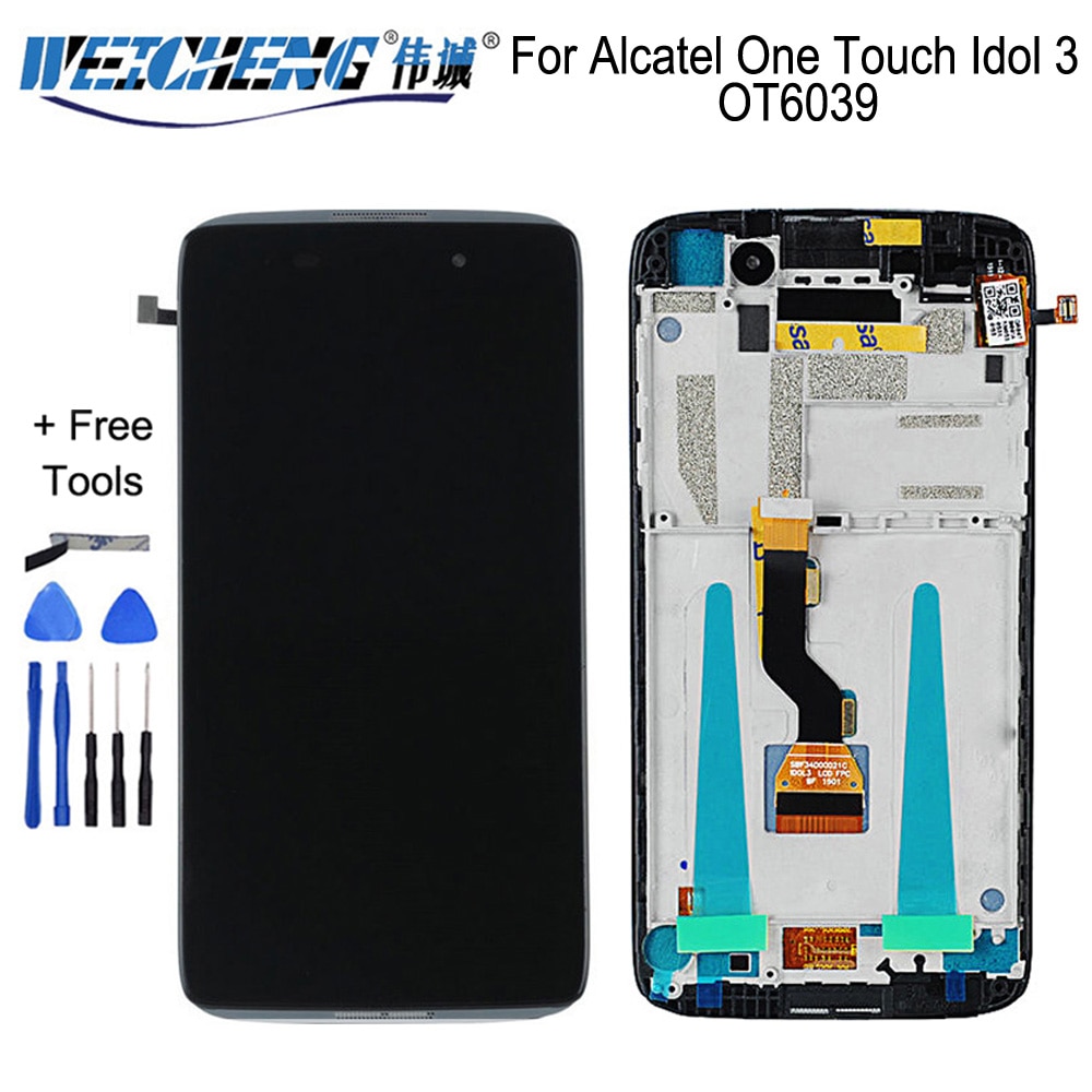 LCD Display für Alcatel One Touch Idol 3 OT6039 6039 6039A 6039K 6039Y Touchscreen Digitizer + Werkzeuge Montage rahmen