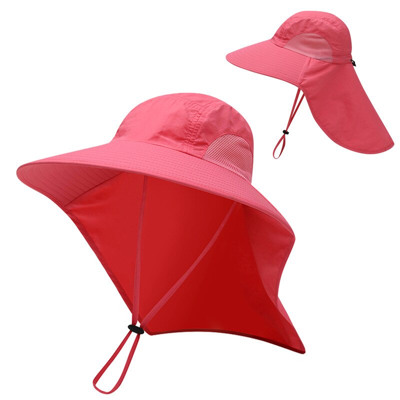 Chapeau de Protection contre les UV pour le cou, casquette de Protection solaire à large bord, pour voyage, Camping, randonnée, bateau: Watermelon Red