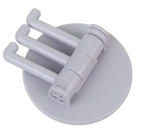 Rotary hook plastic hook bathroom wall hanging clothes towel hook household paste multifunctional hook free punching: gray