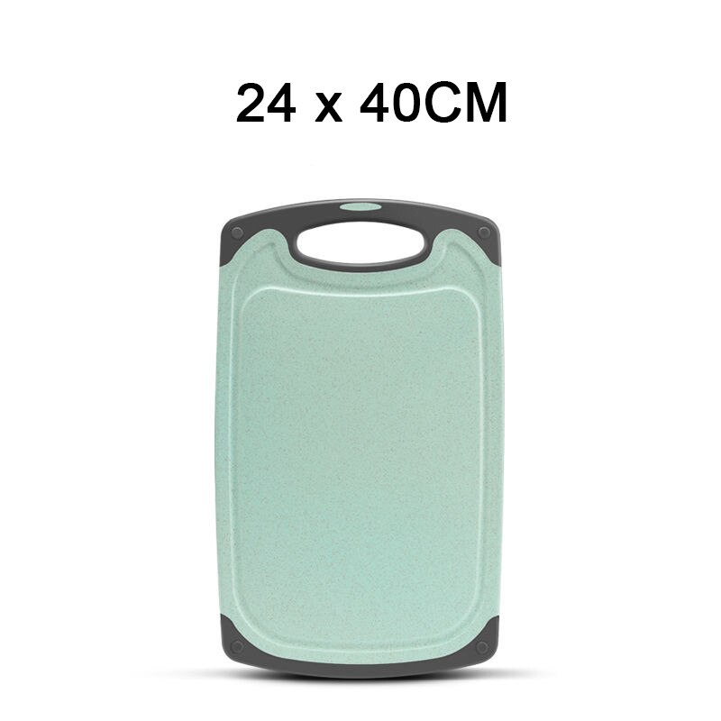 Snijplank Verdikte Grote Plastic Tarwe Stro Chop Board Huishoudelijke Dubbelzijdig Hakken Fruit Chop Boards Keuken Tool: green
