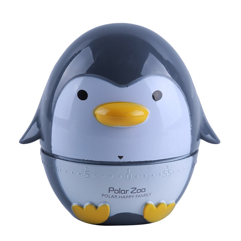 Penguin Kitchen Handle Rotage Dial Timers Reminders Mechanical Countdown Timer Cooking Busy Reminder Watch Under One Hour: black