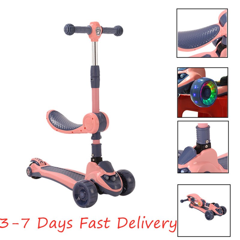 Kinderen Verstelbare Voet Scooters Led Light Up Scooter Voor Kinderen Met 3 Lichtgevende Wielen Roller Skateboard Speelgoed Voor Baby hwc