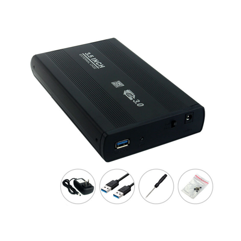3,5 Zoll USB 3.0 SATA Externe Festplatte Festplattengehäuse Gehäuse Typ-C Externe Aufbewahrungsbox Unterstützung Festplatte: Gold