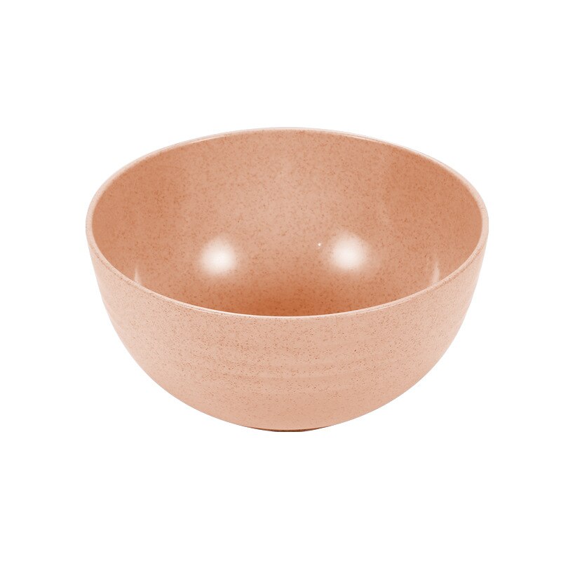 Household Set Large Size Wheat Straw Rice Bowl Baby Solid Food Bowl er tong wan Salad Bowl Fruit Bowl Instant Noodle Bowl: Northern European Style Powder  Diameter 15cm