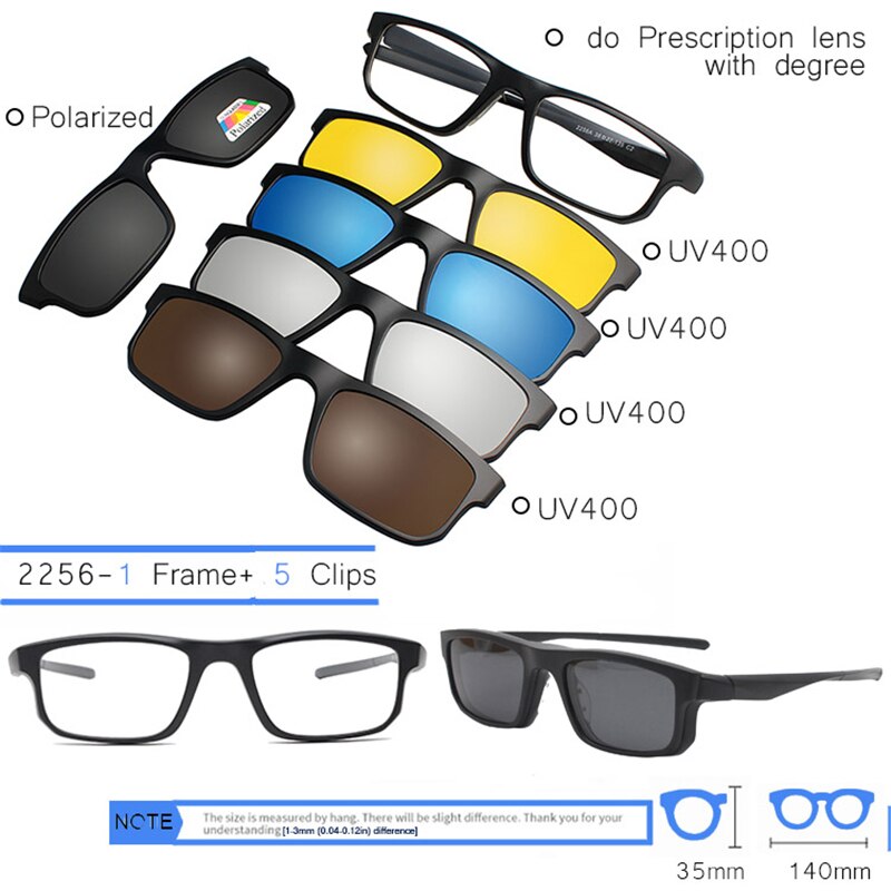 IVSTA 3 in 1 Clip Auf Sonnenbrille Männer Polarisierte Magnet Gläser Magnetische Clips Rezept Optischen Rahmen Spektakel Frauen Lesen: 2256-5PCS