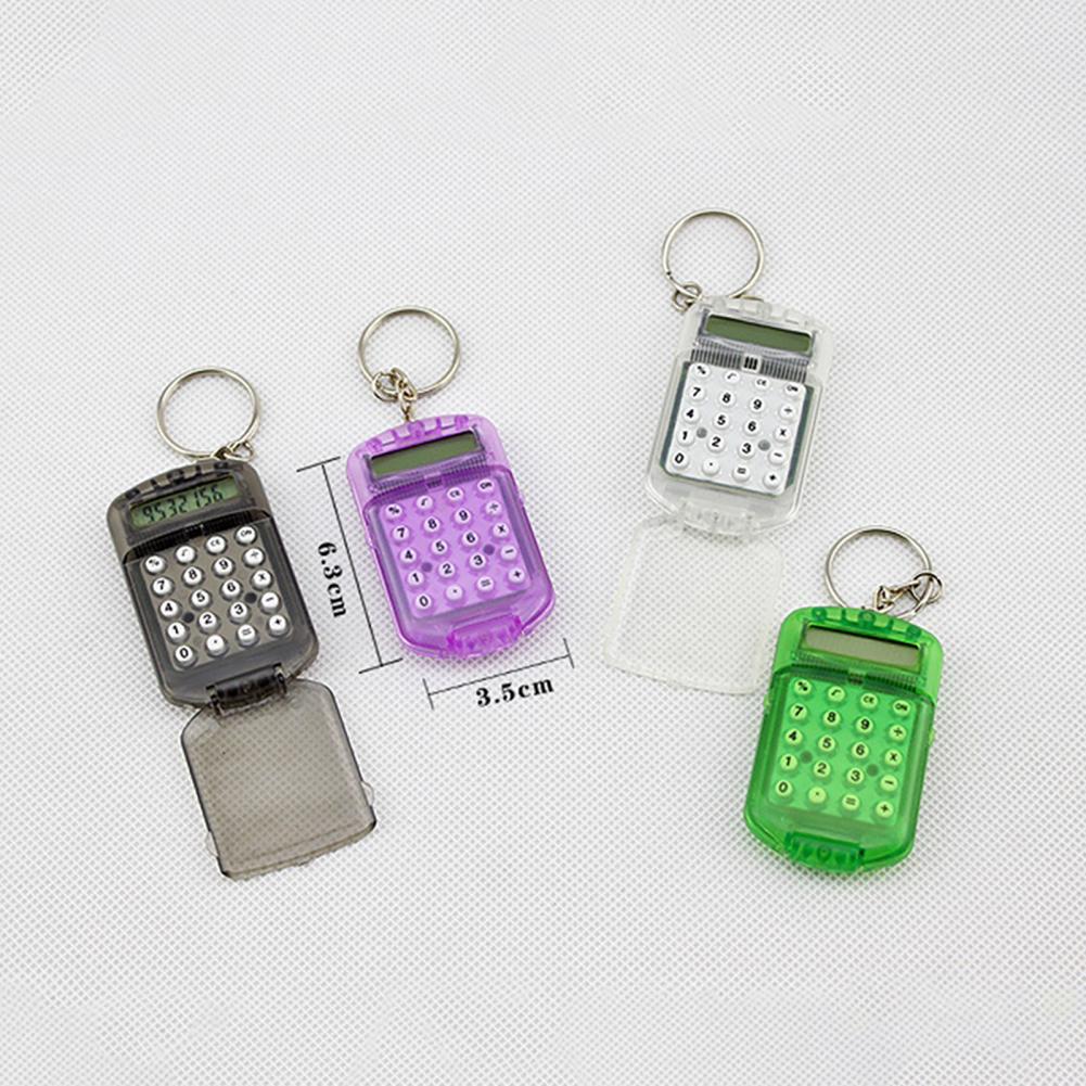 Calculator Handige Elektronische Mini Rekenmachine Bag Charm Sleutelhanger Voor School (Willekeurige Kleur)