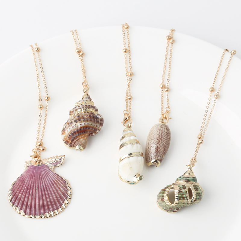 Boho Conch Shell Necklace Shell Gold Shell Chain Necklace Women Seashell Choker Necklace Pendants Jewelry Bohemian Female