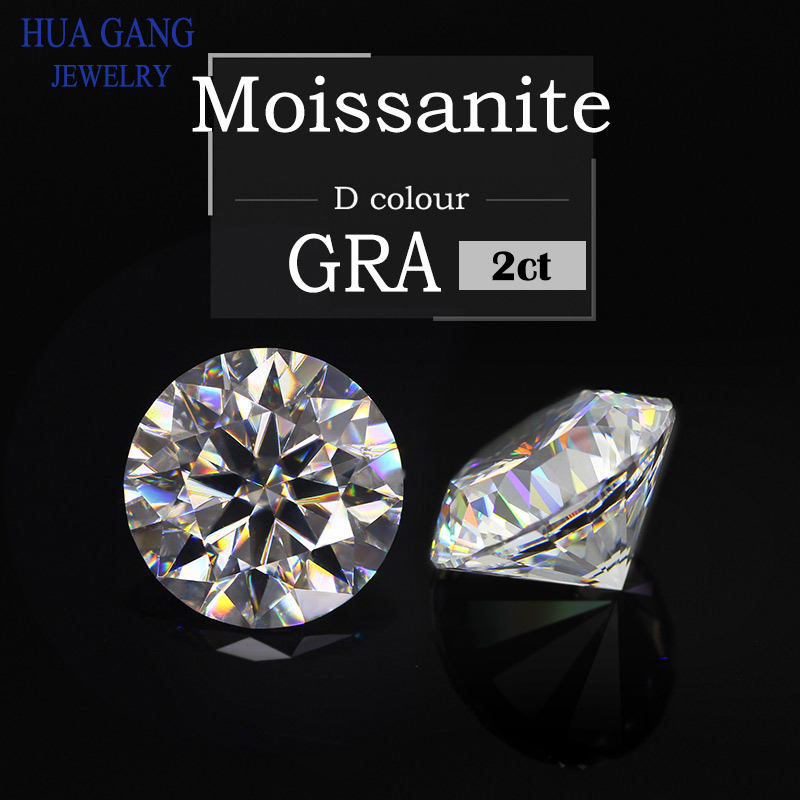 Moissanite 2 Carat D Kleur 8 Mm Ronde Briljant Geslepen Losse Moissanite Steen VVS1 Uitstekende Cut Grade Test Positief Lab diamant