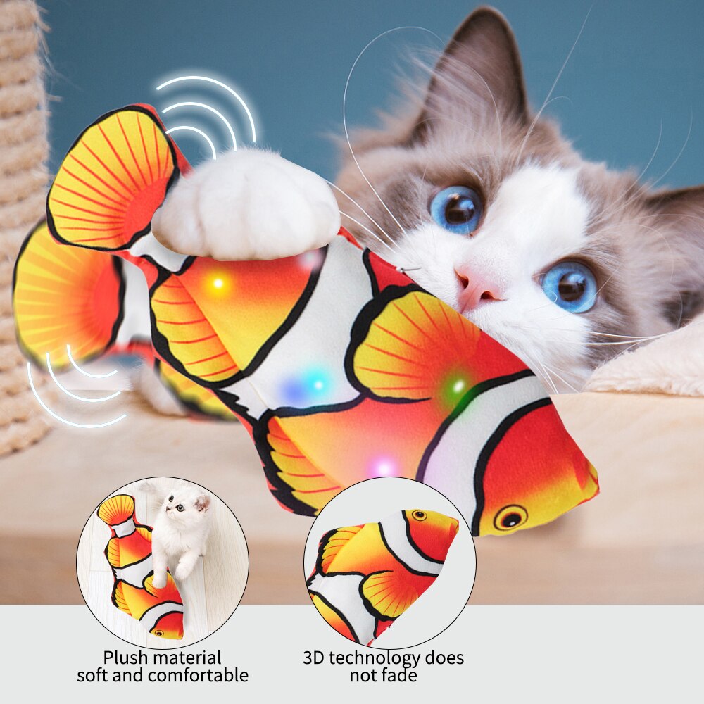 Pet Soft Electronic Fish Shape Cat Toy Electric USB Charging Simulation Fish Toys Funny Cat Chewing Playing Supplies Dropshiping