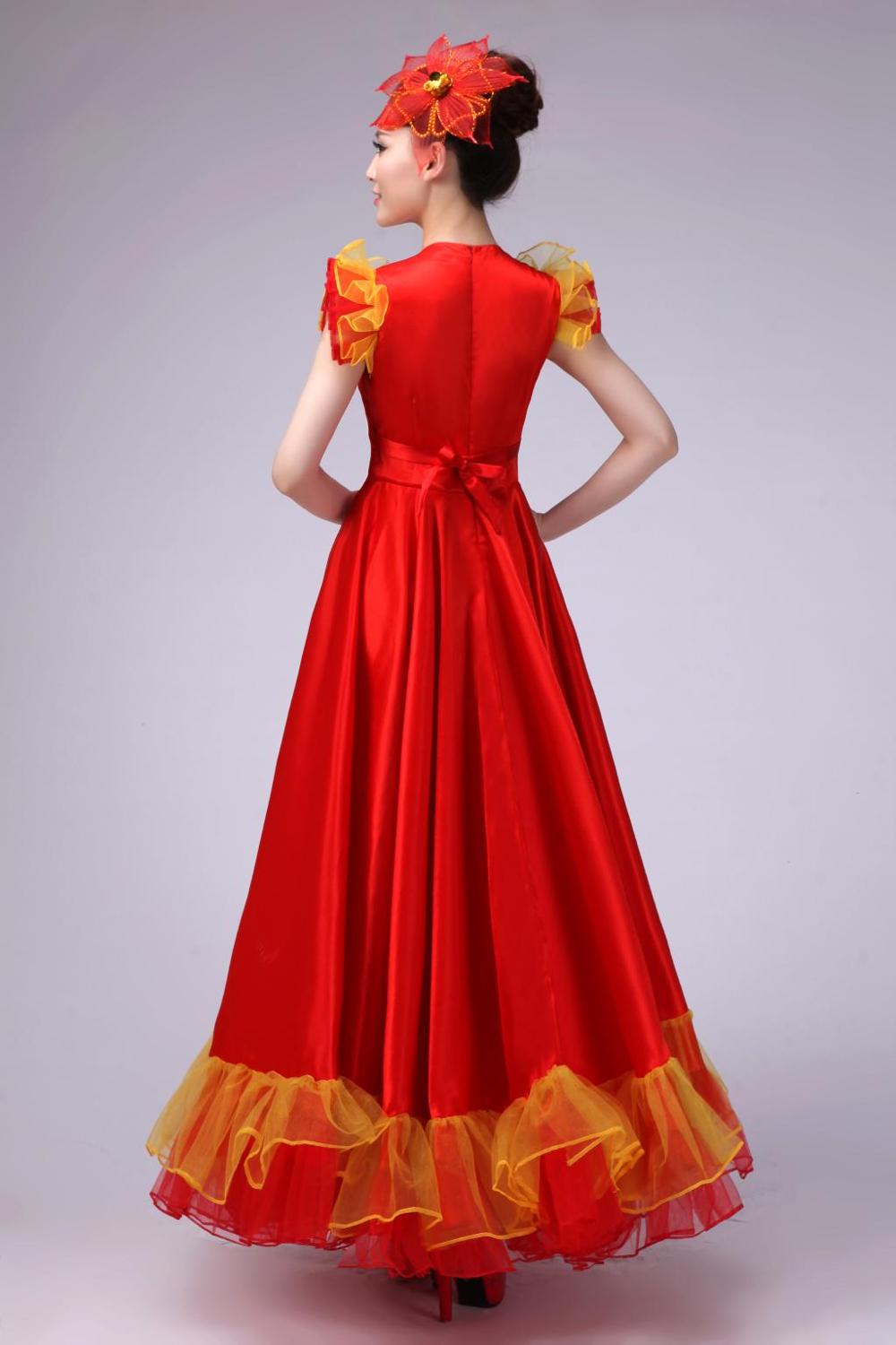 Trajes de baile de folklórico de China, abrelatas de Coro, faldas grandes para mujeres, vestido de baile Flamenco español, 540 grados,