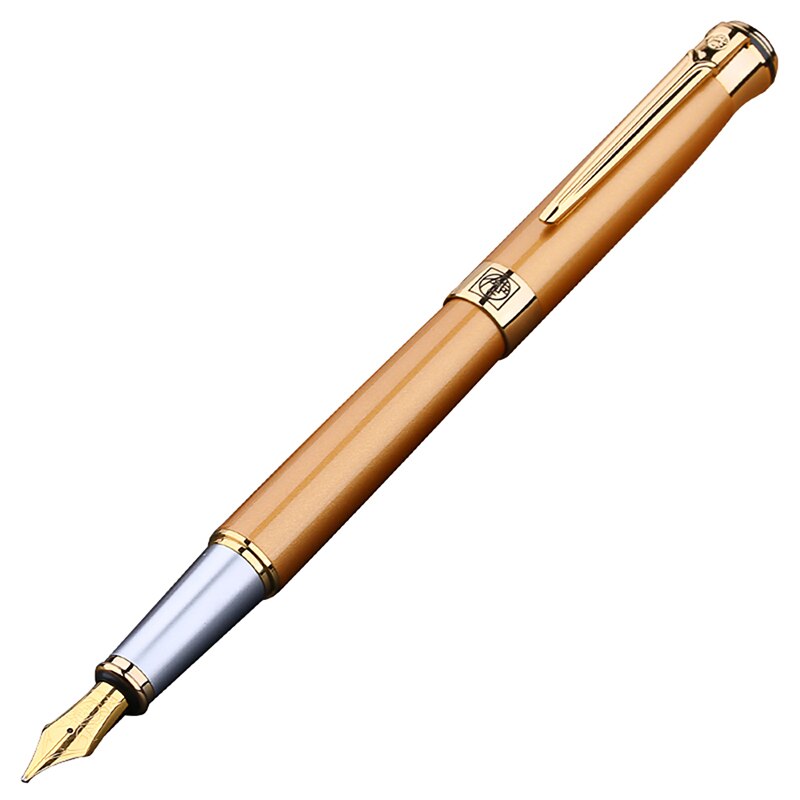 Picasso 903 Sweden Flower King Fountain Pen Iridium Fine Nib, Multi-Color Optional Office Business School Writing Pen: Golden