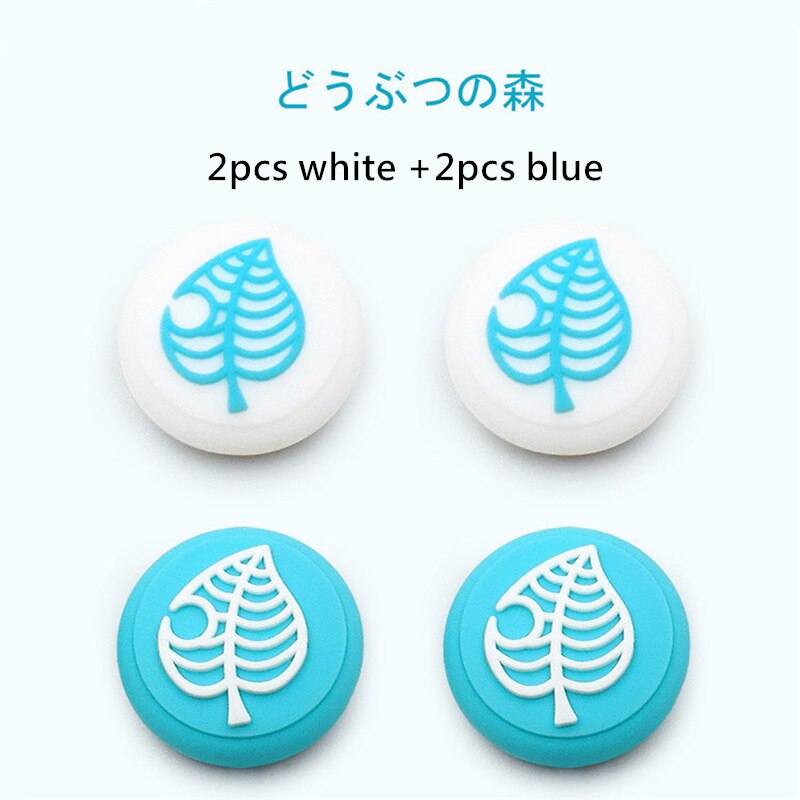 Caso sveglio Della Copertura per nintendo_switch Presa Pollice Stick Analogico Tappi Per nintendo NS Lite caso Della Copertura per nintend interruttore accessori: 2white and 2blue