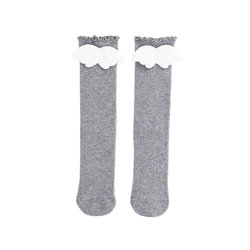 otoño deportes medias cálidas para niños, medias de algodón de color sólido para niñas, Blanco/Negro/gris/jengibre: Gris