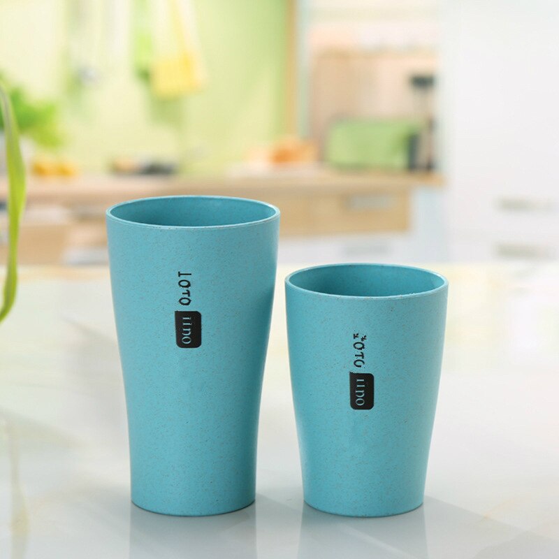 Pajita DE TRIGO ecológica, estilo japonés, vasos para cepillos de dientes, soporte para cepillo de dientes, taza de lavado, herramienta de baño de viaje dental, 1 Uds.: Blue / 301-400ml