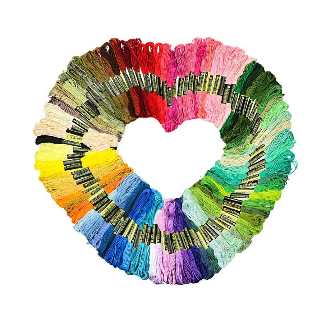 100pcs Mix Colors Cotton Sewing Skeins Cross Stitch Embroidery Thread Floss Kit DIY Sewing Tools