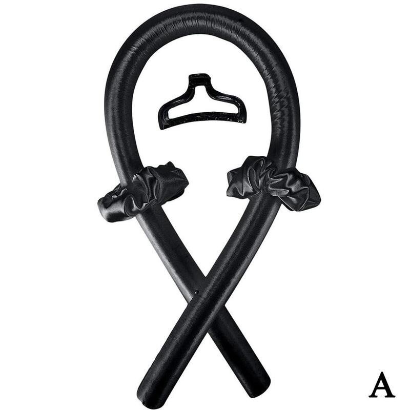 Lui Curler Set Heatless Curling Staaf Hoofdband Haar Zacht Shiny Geen Warmte Spiraal Perenbloem Krultang Modellering Accessoires: black