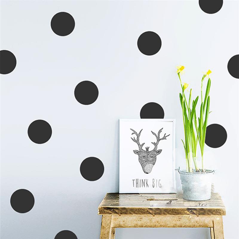 Dot Wall Stickers Removable Dot Decals Round Sticker for Festive Wall Decor Baby Nursery Kids Room (Black)