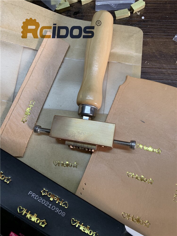 RCIDOS-Herramientas de estampado de letras de latón, martillo Manual para estampar en frío