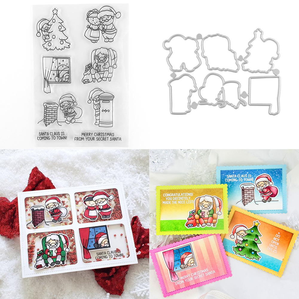 Troqueles y sellos de corte de feliz cumpleaños/nieve mucho amor, troquel de palabras de sentimientos navideños grandes para manualidades de tarjetas de álbum de recortes DIY: L / azul profundo