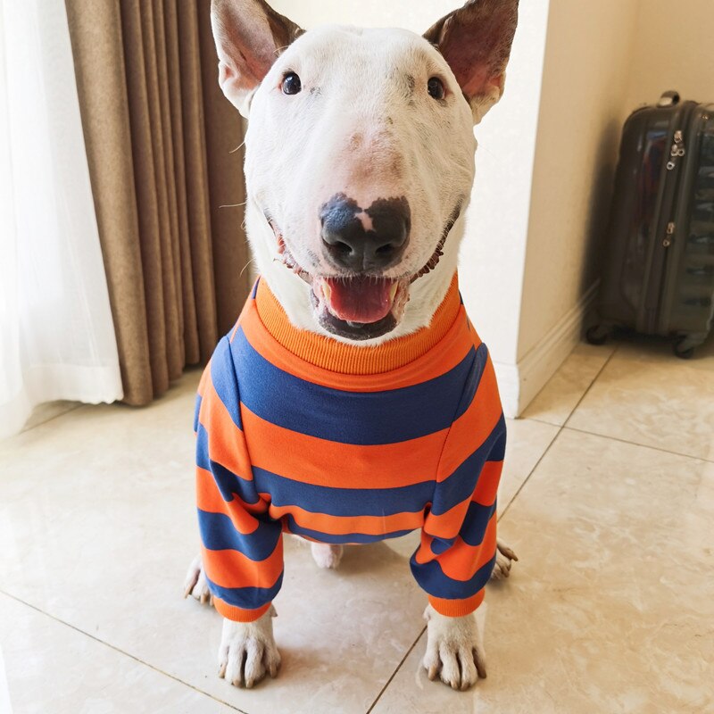 Striped Pet T-shirt Big Dog Clothes Bull Terrier/Labrador/Golden Retriever/Bullie Spring Summer Dog Clothes Dog Jacket