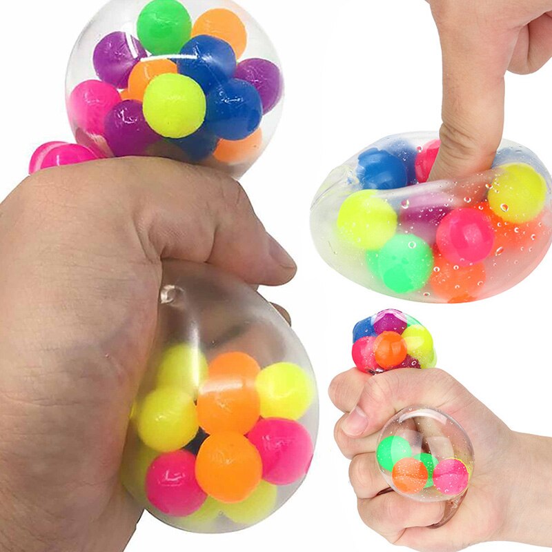 Clear Stress Ball Colorful Ball Autism Decompression Emotional Squeeze Relief Anxiety Fun Health Gadgets Adult Children