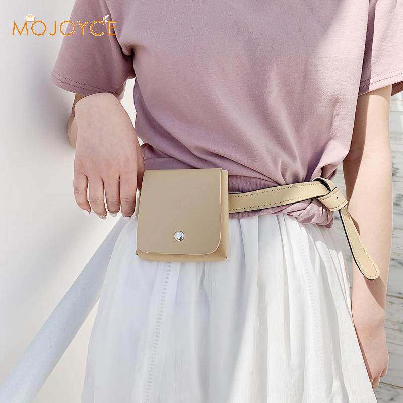 Solid Color Flap Small Waist Bag for Women Super Mini PU Leather Fanny Pack Women Leather Messenger Fanny Handbags