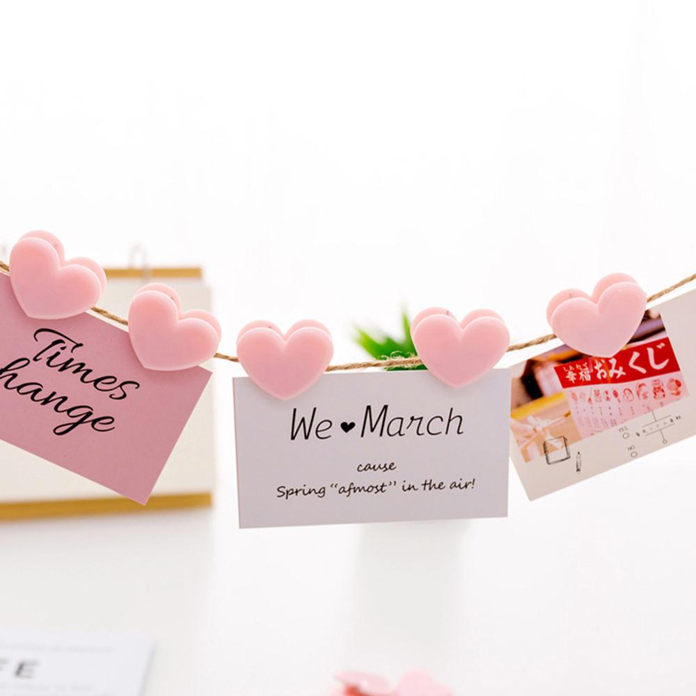 5 pièces bricolage Kawaii papeterie amour coeur rose trombones fichier Clip organisateur Photo Papelaria photographie fournitures accessoires