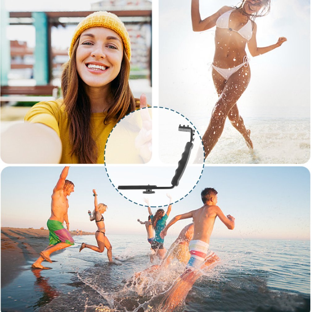 L Shape Camera Bracket For Led Shooting Light Aluminum Alloy Bracket Dv Camera With Two Shoe Interfaces