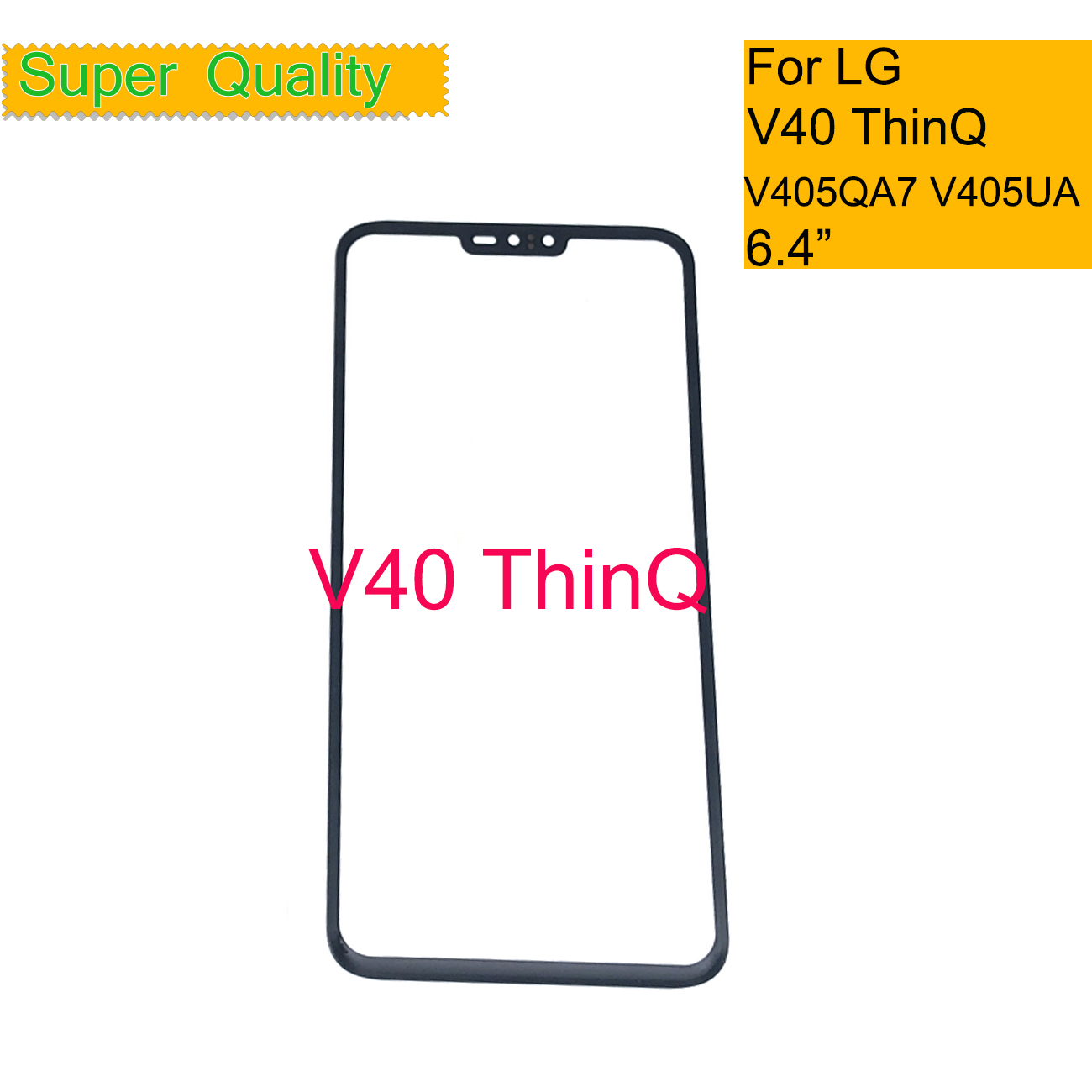 Til lg  v40 thinq  v405 qa 7 v405ua v405 tabs berøringsskærm frontglaspanel front ydre glaslinse til udskiftning af lg  v40 lcd glas