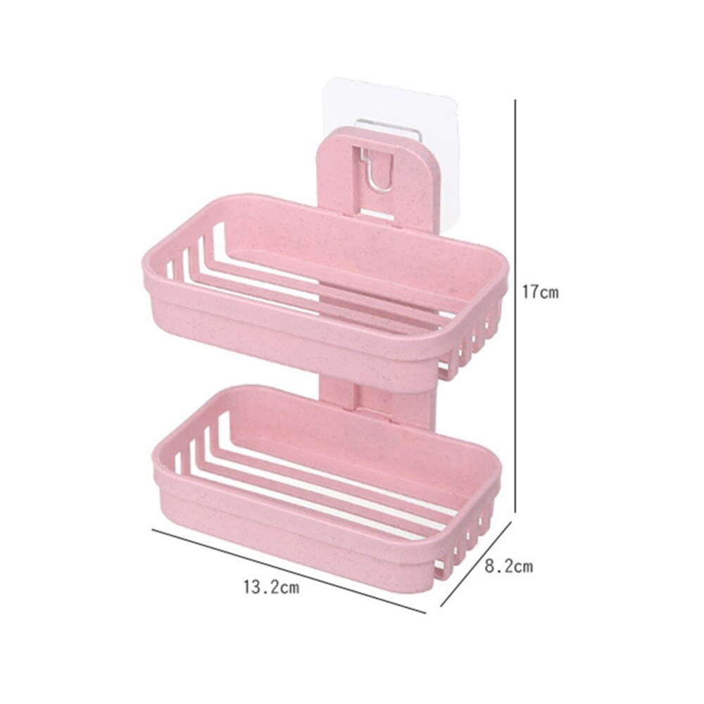 1 pc Dubbele Lagen Zeepkist Keuken Gereedschap Badkamer Accessoires Zeepbakje Zuignap Opslag Mand Zeepkist Stand