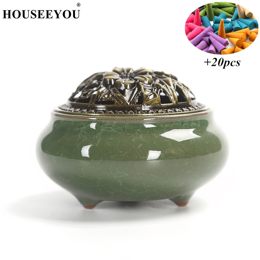 Duftlys aroma parfymekjegler spiralbrenner tårnlys velas røkelse røkelseskar komfyr ovn for hjemmekontor buddhistisk tempelbruk: Lys gul