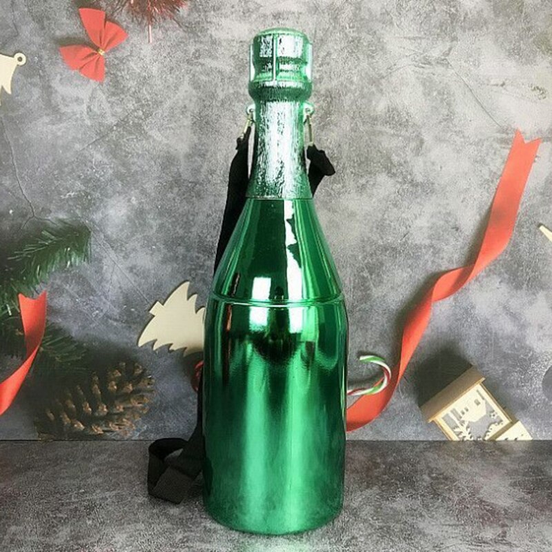 Boîte de rangement multifonction en forme de bouteille de vin, bac de rangement avec bandoulière, ornement en forme de tirelire, pour la décoration de la maison