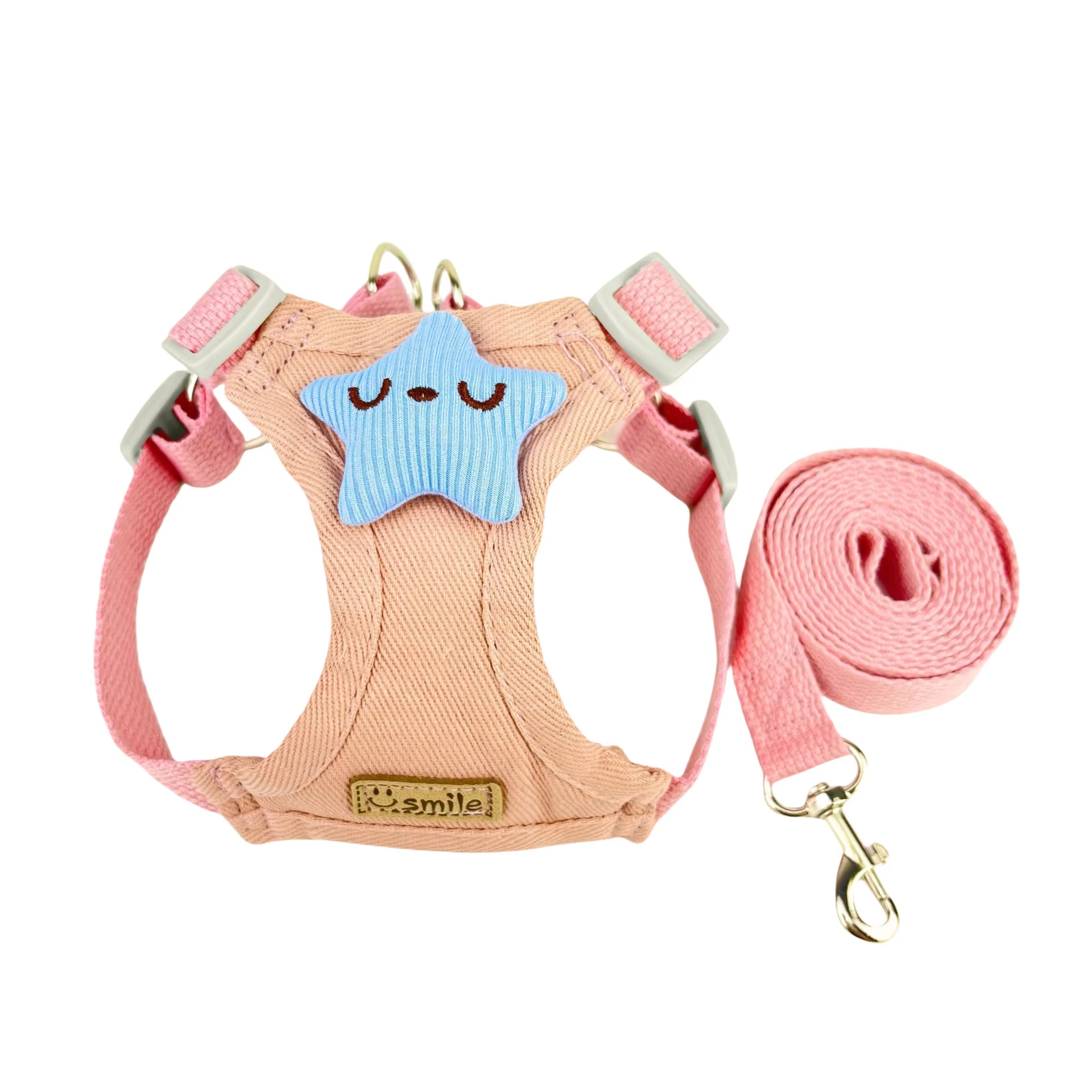Adjustable Vest-Style Dog Cat Harness and Leash Set Dog Accessories for Small Dogs Walking Pet Vest Harness: L / Orange