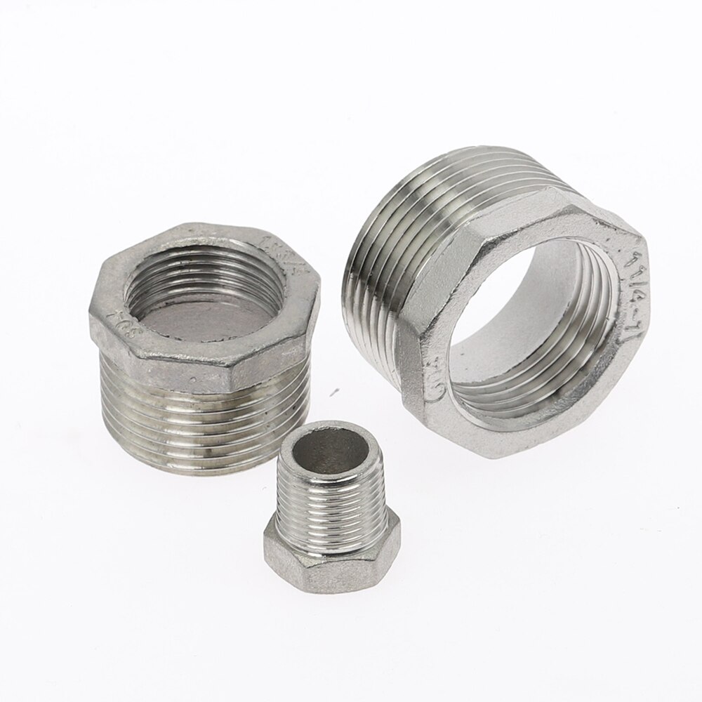 Tonisoiva sydämen vähennysholkki 1/8 &quot; 1/4 &quot; 3/8 &quot; 1/2 &quot; bsp uros/naaraskierre  ss304 ruostumattomasta teräksestä valmistettua putkiliitosta vesikaasuöljylle