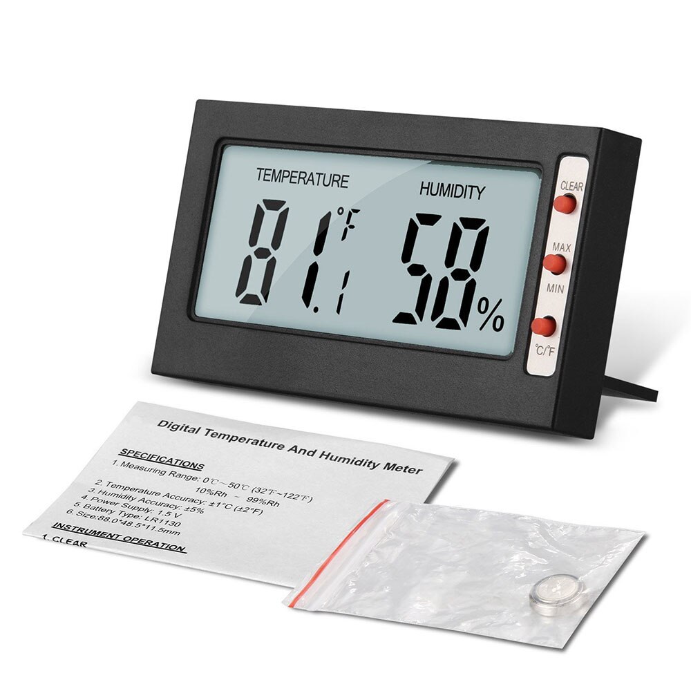 Abs Digitale Lcd Thermometer Hygrometer Temperatuur-vochtigheidsmeter Gauge Home Auto Huisdier