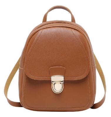 Chuwanglin Vrouwen Mini Rugzak Lederen Schoudertas Kleine Rugzak Portemonnee Mobiele Telefoon Messenger Rugzak Mochila F82002: brown 1