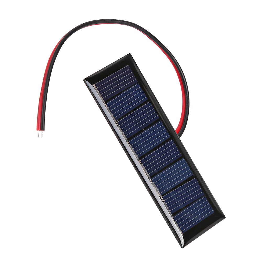 3x1 inch Solar Panel 4V 50mA 0.2W 2 Wires 8 Cells Mini Epoxy Panel Portable Monocrystalline Cell Solar Plate for Phone Hiking: 1Pcs