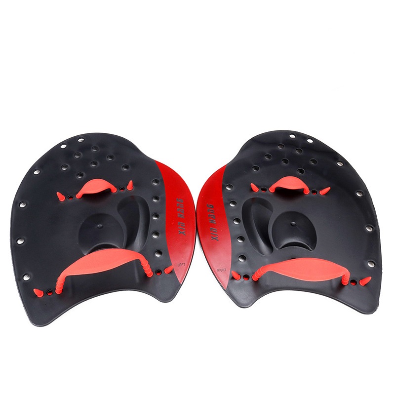 ajustable niños adultos natación Paddles práctica corrección natación herramientas Mano guantes: Rojo / M
